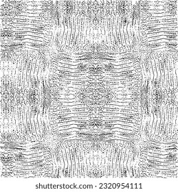 Textura de tela vectorial. Textura angustiada de tejido. Borde de fondo. Ilustración del vector de medio tono abstracto. Superposición para crear un efecto interesante y profundidad. Negro aislado en blanco. EPS10.