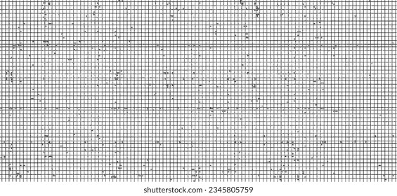 Textura de tela vectorial. Textura angustiada de tejido. Borde de fondo. Ilustración del vector de medio tono abstracto. Superposición para crear un efecto interesante y profundidad. Negro aislado en blanco. EPS10.
