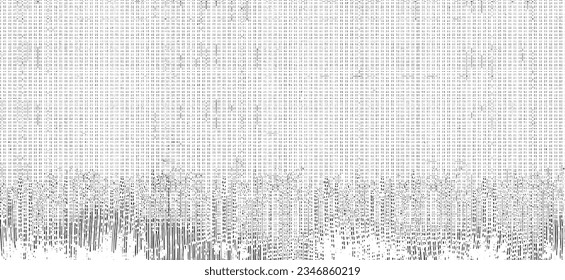 Textura de tela vectorial. Textura angustiada de tejido. Borde de fondo. Ilustración del vector de medio tono abstracto. Superposición para crear un efecto interesante y profundidad. Negro aislado en blanco. EPS10.