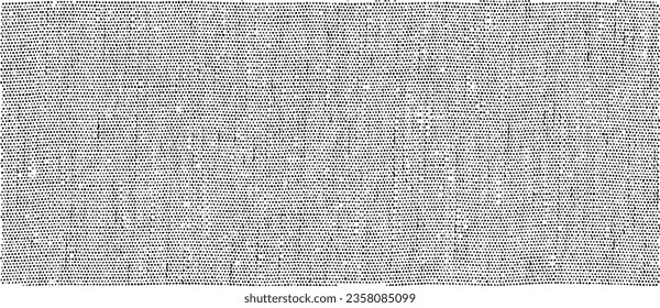 Vektor-Textur. Bedrängte Textur des Webgewebes. brüchiger Hintergrund. Abstrakte Halbtonvektorgrafik. Overlay, um interessante Wirkung und Tiefe zu erzeugen. Schwarz einzeln auf Weiß. EPS10.