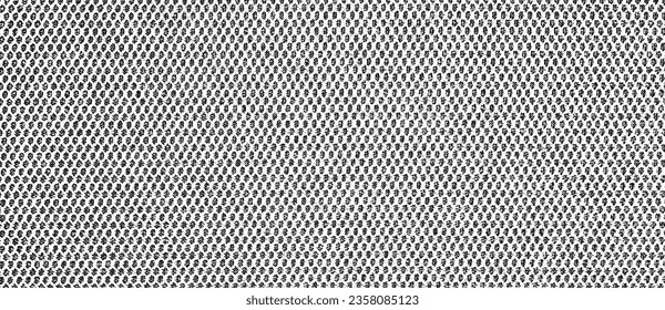 Textura de tela vectorial. Textura angustiada de tejido. Borde de fondo. Ilustración del vector de medio tono abstracto. Superposición para crear un efecto interesante y profundidad. Negro aislado en blanco. EPS10.