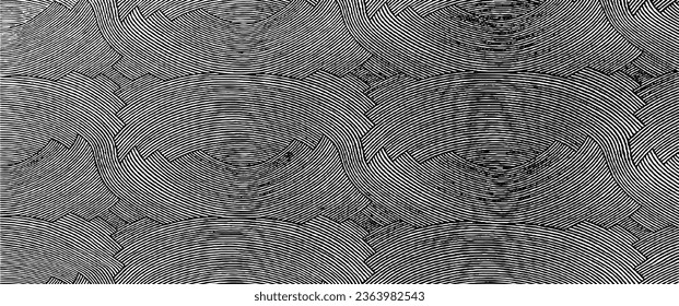 Textura de tela vectorial. Textura angustiada de tejido. Borde de fondo. Ilustración del vector de medio tono abstracto. Superposición para crear un efecto interesante y profundidad. Negro aislado en blanco. EPS10.