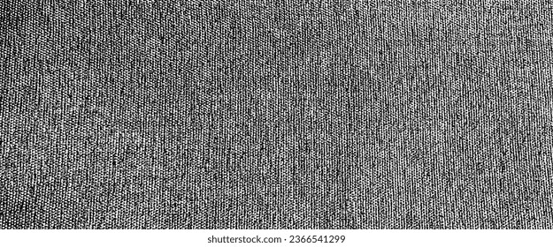 Vector fabric texture. Distressed texture of weaving fabric. Grunge background. Abstract halftone vector illustration. Overlay to create interesting effect and depth. Black isolated on white. EPS10.