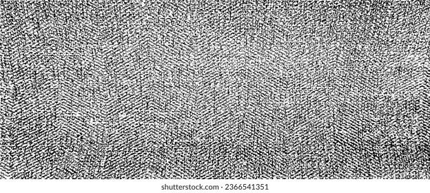 Vector fabric texture. Distressed texture of weaving fabric. Grunge background. Abstract halftone vector illustration. Overlay to create interesting effect and depth. Black isolated on white. EPS10.