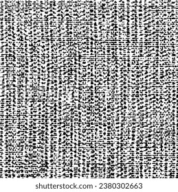 Vector fabric texture. Distressed texture of weaving fabric. Grunge background. Abstract halftone vector illustration. Overlay to create interesting effect and depth. Black isolated on white. EPS10.