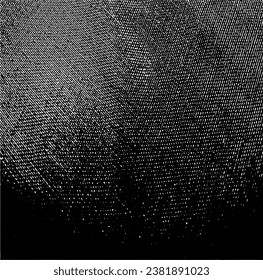 Textura de tela vectorial. Textura angustiada de tejido. Borde de fondo. Ilustración del vector de medio tono abstracto. Superposición para crear un efecto interesante y profundidad. Negro aislado en blanco. EPS10.