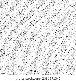 Textura de tela vectorial. Textura angustiada de tejido. Borde de fondo. Ilustración del vector de medio tono abstracto. Superposición para crear un efecto interesante y profundidad. Negro aislado en blanco. EPS10.