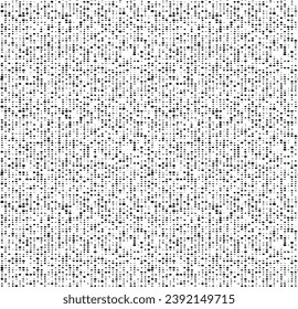 Vektor-Textur. Bedrängte Textur des Webgewebes. brüchiger Hintergrund. Abstrakte Halbtonvektorgrafik. Overlay, um interessante Wirkung und Tiefe zu erzeugen. Schwarz einzeln auf Weiß. EPS10.