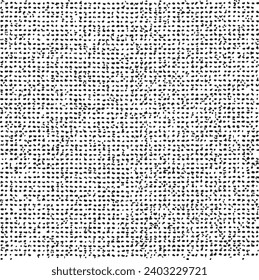 Vector fabric texture. Distressed texture of weaving fabric. Grunge background. Abstract halftone vector illustration. Overlay to create interesting effect and depth. Black isolated on white. EPS10.