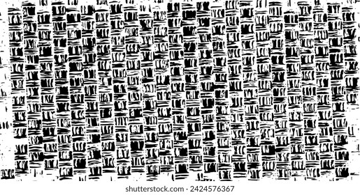 Textur des Vektorgewebes. Beklemmte Textur eines Webgewebes. Grunge Hintergrund. Abstrakte Halbtonvektordarstellung. Überlagern, um interessanten Effekt und Tiefe zu erzeugen. Schwarz isoliert auf weiß. EPS10.