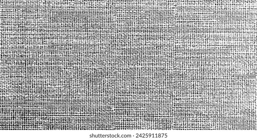 Vector fabric texture. Distressed texture of weaving fabric. Grunge background. Abstract halftone vector illustration. Overlay to create interesting effect and depth. Black isolated on white. EPS10.