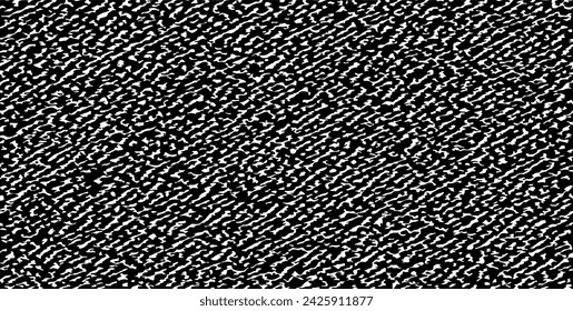 Textura de tela vectorial. Textura angustiada de tejido. Fondo grunge. Ilustración abstracta del vector del semitono. Superposición para crear un efecto y una profundidad interesantes. Negro aislado sobre blanco. EPS10.