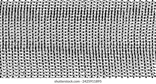 Textura de tela vectorial. Textura angustiada de tejido. Fondo grunge. Ilustración abstracta del vector del semitono. Superposición para crear un efecto y una profundidad interesantes. Negro aislado sobre blanco. EPS10.