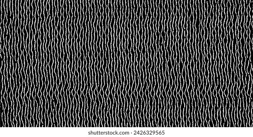 Textura de tela vectorial. Textura angustiada de tejido. Fondo grunge. Ilustración abstracta del vector del semitono. Superposición para crear un efecto y una profundidad interesantes. Negro aislado sobre blanco. EPS10.