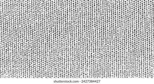 Vector fabric texture. Distressed texture of weaving fabric. Grunge background. Abstract halftone vector illustration. Overlay to create interesting effect and depth. Black isolated on white. EPS10.