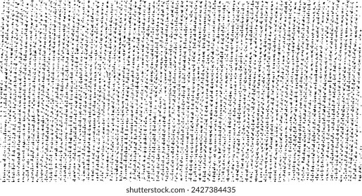 Vector fabric texture. Distressed texture of weaving fabric. Grunge background. Abstract halftone vector illustration. Overlay to create interesting effect and depth. Black isolated on white. EPS10.