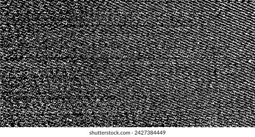 Textura de tela vectorial. Textura angustiada de tejido. Fondo grunge. Ilustración abstracta del vector del semitono. Superposición para crear un efecto y una profundidad interesantes. Negro aislado sobre blanco. EPS10.