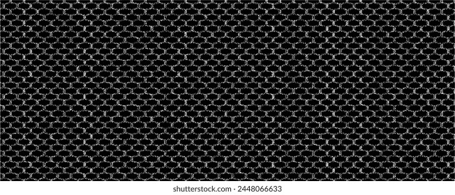 Textura de tela de Vector. Textura angustiada de tejido. Fondo grunge. Abstractas Ilustración vectorial de semitonos. Superposición para crear un efecto y una profundidad interesantes. Negro aislado sobre blanco. EPS10.