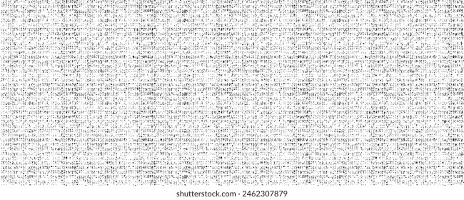 Vector fabric texture. Distressed texture of weaving fabric. Grunge background. Abstract halftone vector illustration. Overlay to create interesting effect and depth. Black isolated on white. EPS10.