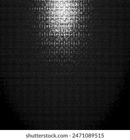 Vector fabric texture. Distressed texture of weaving fabric. Grunge background. Abstract halftone vector illustration. Overlay to create interesting effect and depth. Black isolated on white. EPS10.
