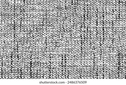 Vector fabric texture. Distressed texture of weaving fabric. Grunge background. Abstract halftone vector illustration. Overlay to create interesting effect and depth. Black isolated on white. EPS10.