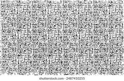 Vector fabric texture. Distressed texture of weaving fabric. Grunge background. Abstract halftone vector illustration. Overlay to create interesting effect and depth. Black isolated on white. EPS10.