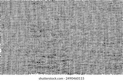 Vector fabric texture. Distressed texture of weaving fabric. Grunge background. Abstract halftone vector illustration. Overlay to create interesting effect and depth. Black isolated on white. EPS10.