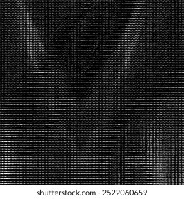 Textura de tela de Vector. Textura angustiada de tejido. Fondo de Grunge. Abstractas Ilustración vectorial de semitono. Superposición para crear un efecto y una profundidad interesantes. Negro aislado en blanco. EPS10.
