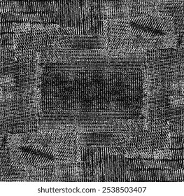 Vector fabric texture. Distressed texture of weaving fabric. Grunge background. Abstract halftone vector illustration. Overlay to create interesting effect and depth. Black isolated on white. EPS10.