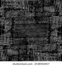 Vector fabric texture. Distressed texture of weaving fabric. Grunge background. Abstract halftone vector illustration. Overlay to create interesting effect and depth. Black isolated on white. EPS10.