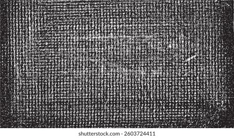 Vector fabric texture. Distressed texture of weaving fabric. Grunge background. Abstract halftone vector illustration. Overlay to create interesting effect and depth. Black isolated on white. EPS10.