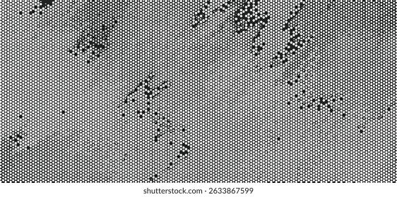 Textura de tecido vetorial. Textura angustiada do tecido de tecelagem. Fundo grunge. Ilustração de vetor de meio-tom abstrato. Sobreposição para criar efeito e profundidade interessantes. Preto isolado no branco. EPS10