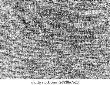 Vector fabric texture. Distressed texture of weaving fabric. Grunge background. Abstract halftone vector illustration. Overlay to create interesting effect and depth. Black isolated on white. EPS10.