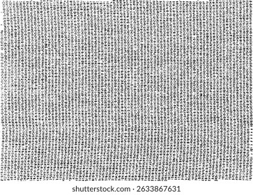 Vector fabric texture. Distressed texture of weaving fabric. Grunge background. Abstract halftone vector illustration. Overlay to create interesting effect and depth. Black isolated on white. EPS10.