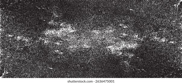 Vector fabric texture. Distressed texture of weaving fabric. Grunge background. Abstract halftone vector illustration. Overlay to create interesting effect and depth. Black isolated on white. EPS10.