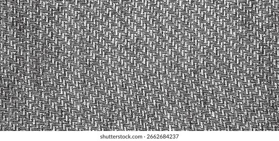 Textura de tela de Vector. Textura angustiada de tejido. Fondo de Grunge. Abstractas Ilustración vectorial de semitono. Superposición para crear un efecto y una profundidad interesantes. Negro aislado en blanco. EPS10.