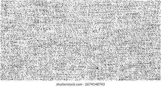 Textura de tela de Vector. Textura angustiada de tejido. Fondo de Grunge. Abstractas Ilustración vectorial de semitono. Superposición para crear un efecto y una profundidad interesantes. Negro aislado en blanco. EPS10.