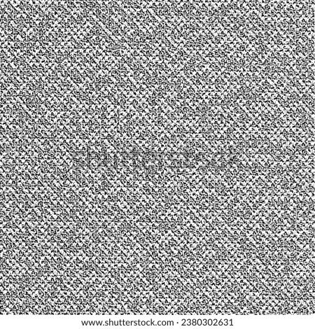 Vector fabric texture. Distressed texture of weaving fabric. Grunge background. Abstract halftone vector illustration. Overlay to create interesting effect and depth. Black isolated on white. EPS10.