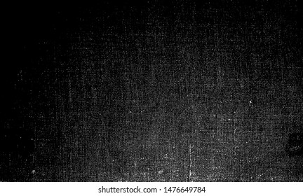 Vector fabric texture. Distressed texture of woven fabric. Grunge background. Abstract vector illustration. Overlay to create interesting effect and depth. Black isolated on white background. EPS10.