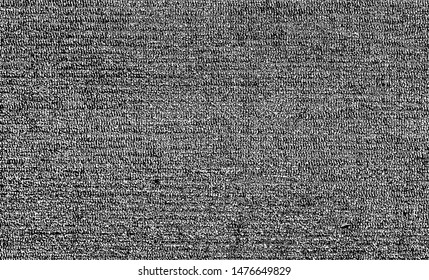 Vector fabric texture. Distressed texture of woven fabric. Grunge background. Abstract vector illustration. Overlay to create interesting effect and depth. Black isolated on white background. EPS10.