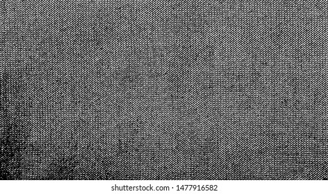 Vector fabric texture. Distressed texture of woven fabric. Grunge background. Abstract vector illustration. Overlay to create interesting effect and depth. Black isolated on white background. EPS10.