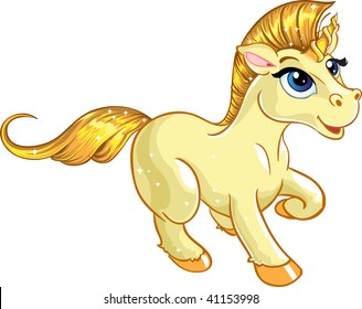 vector fabulous gold baby unicorn