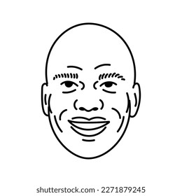 vector face of a bald man