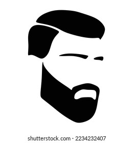vector face and barber face logo and  man's salon logo vector PNG black and white design 