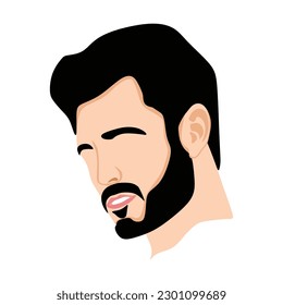 vector face and barber face logo and man's salon logo vector and face men portrait  colorful  and A man with beard and a black haircut