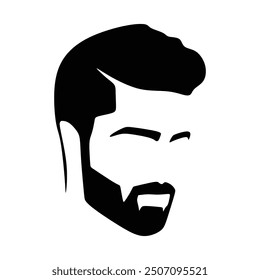 vector face and barber face logo and  man's salon logo vector PNG black and white design