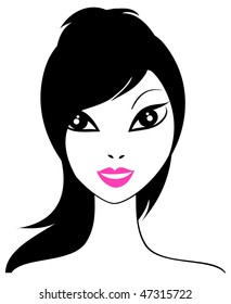 Vector face. beautiful girl.