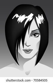 Vector face of a beauty girl