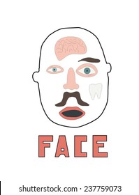 Vector face (Can be used as texture for cards, invitations, DIY projects, web sites or for any other design) 