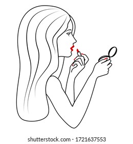 Dibujo de la cara del vector Símbolo beaty de la naturaleza de los cosméticos 